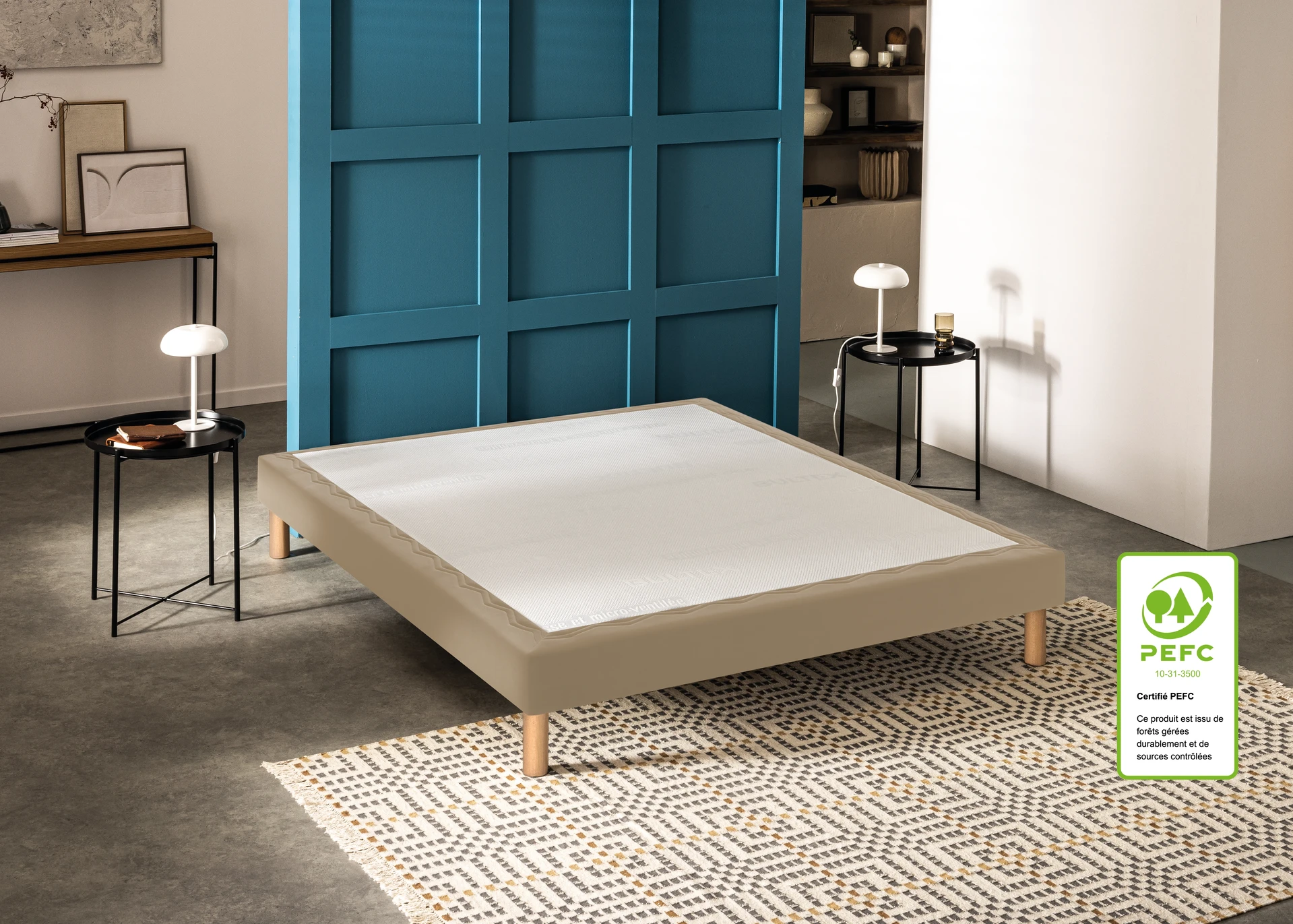 Ensemble matelas + sommier 80 x 190 cm Enduit moka - Bultex ensemble smart night